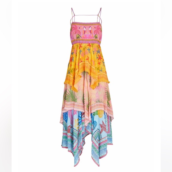 🥭FARM Rio Mixed Scarves Midi Dress - Picture 7 of 10